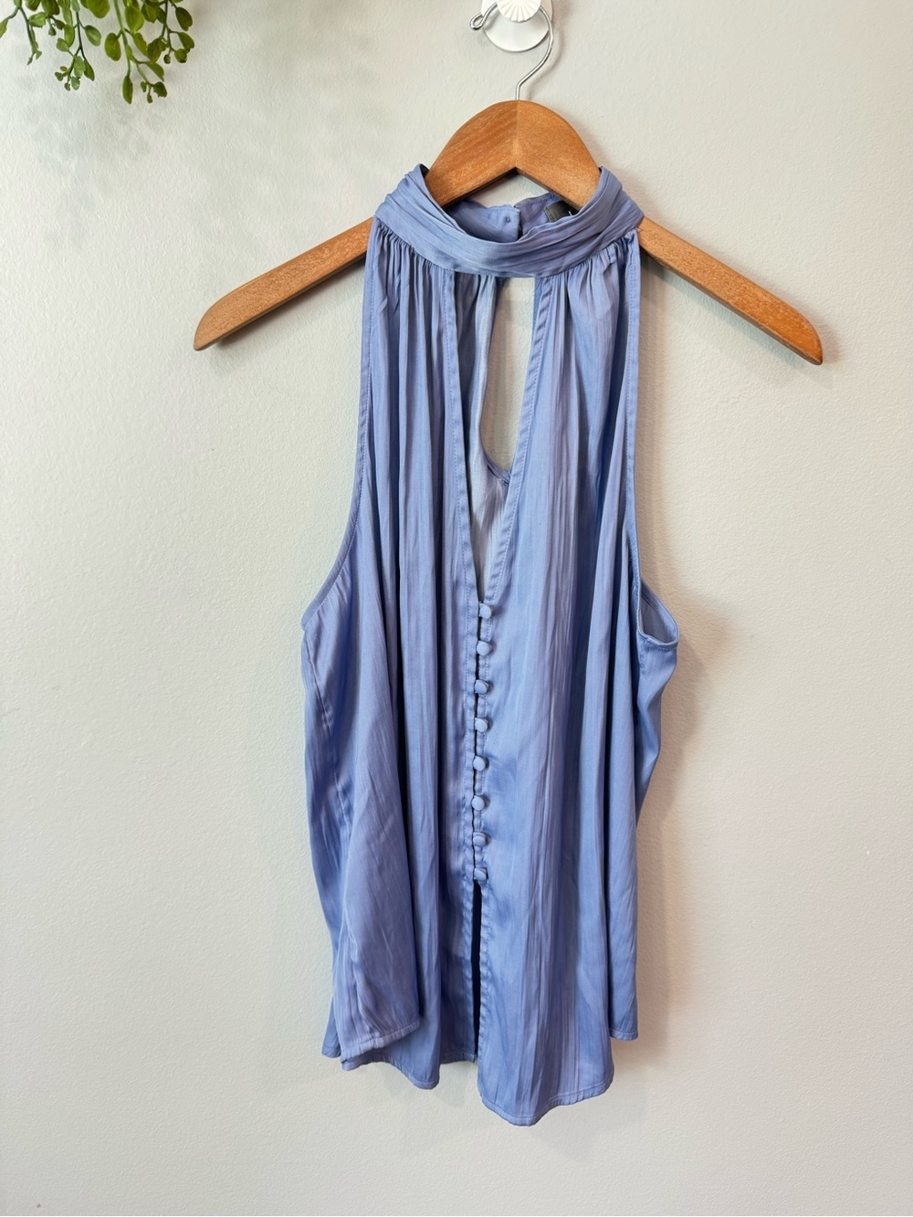 Anthropologie Dusty Light Purple Halter Button-Front Camisole Sz M